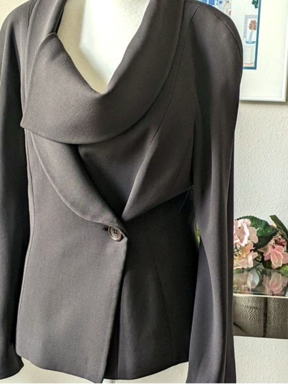 Armani Collezioni Tailored Shawl Collar Blazer Size 8 cowl neck Jacket